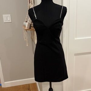 H&M Black Mini Dress with Sparkling Straps